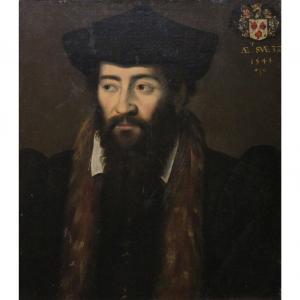 FLEMISH SCHOOL,Portrait of a Gentleman Wearing a Fur-lined Cloak,1545,William Doyle US 2016-01-27