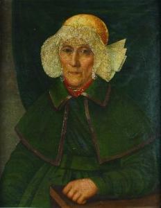 FLEMISH SCHOOL,Portrait of Elderly Lady Wearing a Dress with Cape and Lace Cap,Hindman US 2005-02-20