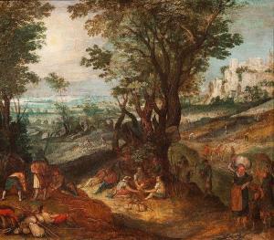 FLEMISH SCHOOL,Resting and working figures on the land with a ,AAG - Art & Antiques Group 2013-05-27
