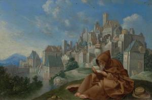 FLEMISH SCHOOL,Saint Anthony before the town,Galerie Koller CH 2017-03-31