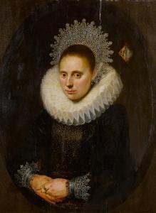 FLEMISH SCHOOL (XVII),Portrait of a woman wearing a fan-shaped headdress,Sotheby's GB 2022-10-21