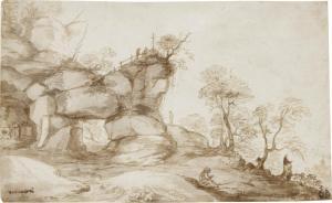 FLEMISH SCHOOL (XVII),Rugged landscape with figures,Sotheby's GB 2021-03-24