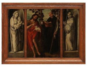 FLEMISH SCHOOL,Zentrale Tafel mit Johannes dem Täufer und einem H,c.1500,Fischer CH 2015-11-25
