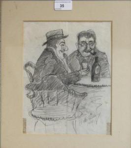 FLEMMING Alan,Caricature of 2 figures,Dickins GB 2009-03-06