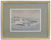 FLEMMING Anthony,A view of a coastal town with a working harbour,Claydon Auctioneers 2021-08-04