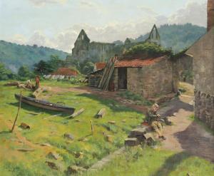 FLEMWELL George Jackson 1865-1928,Tintern Abbey from the Ferry,1898,Woolley & Wallis GB 2020-09-08