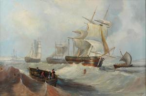 FLETCHER Edwin Henry Eugene 1851-1945,Shipping off the coast in heavy,Bellmans Fine Art Auctioneers 2023-10-10
