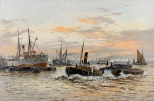 FLETCHER Edwin Henry Eugene,The Thames off Blackwall,Bearnes Hampton & Littlewood 2023-01-17