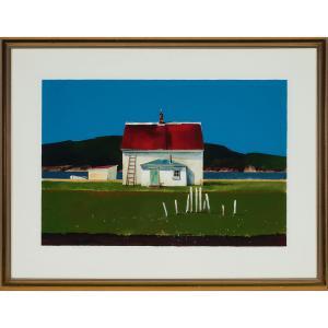 FLETCHER MARK 1957,RED ROOF AT BLUE BEACH,20th century,Waddington's CA 2023-10-26