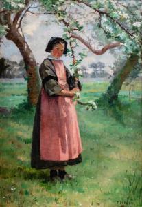 FLEURY Fanny Laurent 1848-1940,Under the cherry blossoms,Sotheby's GB 2022-11-10