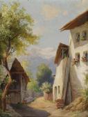 FLIEHER Karl 1881-1958,"Old Street in Grins near Landeck Tyrol,",Palais Dorotheum AT 2011-02-15