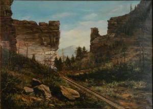 FLINT Saville Lumley W. 1882-1895,Train Traveling Through Mountains,1890,Rachel Davis US 2017-05-13