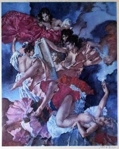 FLINT William Russell 1880-1969,group of semi-nude females in clouds,Rogers Jones & Co GB 2017-06-02
