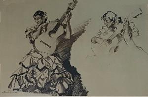 FLINT William Russell 1880-1969,Guitar Players,Mealy's IE 2017-12-19