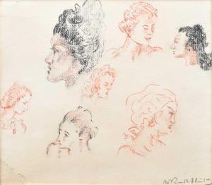 FLINT William Russell 1880-1969,Head Studies,Peter Wilson GB 2024-04-11