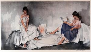 FLINT William Russell 1880-1969,reclining female reading together with another lo,Rogers Jones & Co 2017-06-02