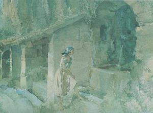 FLINT William Russell 1880-1969,THE WISHING WELL,Ross's Auctioneers and values IE 2015-08-12