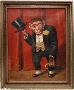 FLINZER Fedor 1832-1911,Monkey in Tuxedo,Hood Bill & Sons US 2010-01-19