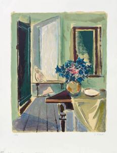 FLOCH Joseph 1894-1977,Atelier mit Blumen,1958,im Kinsky Auktionshaus AT 2013-06-18
