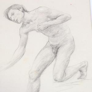 FLORENCE Mary Sargent 1857-1954,male nude study,Burstow and Hewett GB 2021-05-27
