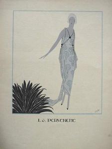 FLORES LLano 1800-1900,Florez- ''La Pervenche''- pochoir in colors, c. 19,Rachel Davis US 2008-09-14