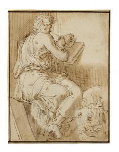 FLORIS Frans de Vrient I 1519-1570,Saint Luke seated with his ox nearby,Christie's GB 2024-02-01