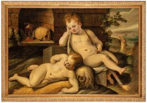 FLORIS Frans de Vrient I 1519-1570,Vanitas con putti (Allegoria della Morte e,Wannenes Art Auctions 2024-03-05