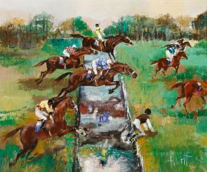 FLORIT ARIZCUN José María 1800-1900,Una carrera de caballos. Firmado,Balclis ES 2007-12-19