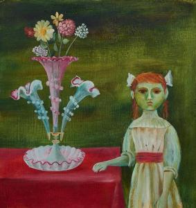 FLOWER Cedric Emmanuel 1920-2000,Girl with Ornate Vase,Shapiro AU 2017-11-22