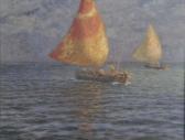 FLUMIANI Ugo 1876-1938,Italian oil on canvas Fishing boats at sea signed ,1938,Gorringes 2007-04-24