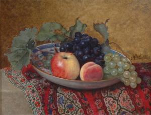 fock anton,Still life of a bowl of fruit on a Persian carpet,1883,John Nicholson 2009-09-23