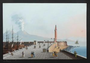 FOGGAZZA Luigi,le Vésuve derrière le port de Naples,1830,Kapandji Morhange FR 2017-11-22
