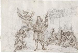 FOGGINI Giovanni Battista 1652-1725,Merkur mahnt Aeneas zur Abfahrt von Karth,1722,Galerie Bassenge 2023-12-01