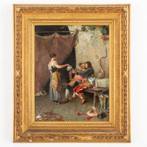 FOLCHI Paolo 1800-1900,Brindisi davanti alla taverna,Wannenes Art Auctions IT 2023-09-25