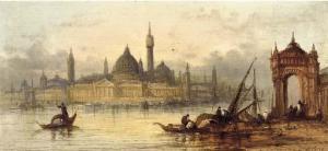 FOLEY H 1848-1874,Vessels on a Venetian lagoon at dusk, a capriccio,Christie's GB 2002-02-07