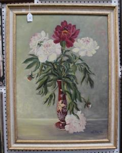 FOLIN Lennart 1913,Still Life Study of Flowers in a Vase,1942,Tooveys Auction GB 2016-07-13