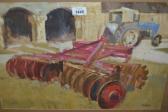 FOLKES Peter Leonard 1923,a tractor with plough attachm,20th Century,Lawrences of Bletchingley 2018-06-05