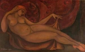 FOLL Maria Hiller 1880-1943,Female nude in red shoes,1916,Galerie Koller CH 2012-09-17