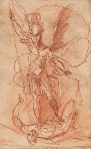FOLLI Sebastiano,Saint Michael the Archangel Vanquishing the Devil,Swann Galleries 2019-11-05
