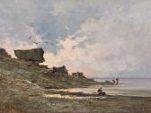 FOLLINI Carlo 1848-1938,Coastal Landscape with Figures,Auctionata DE 2017-02-14