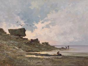 FOLLINI Carlo 1848-1938,Coastal Landscape with Figures,Auctionata DE 2016-11-28