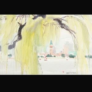 FON WOO Jade 1911-1983,WIllow Tree at Lake Merritt, Oakland,Auctions by the Bay US 2013-06-07