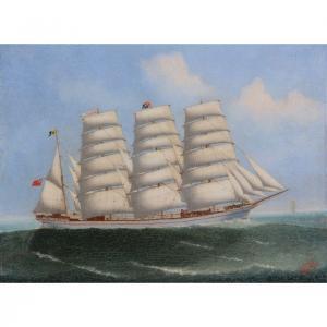 Fong Lai 1870-1910,iThe four-mastered Barque Beechbank at sea,1898,Dreweatts GB 2018-05-22