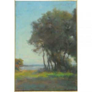 FONTAINE Allen 1861-1962,Paysage lacustre dans le goût impressionniste,Herbette FR 2017-03-19