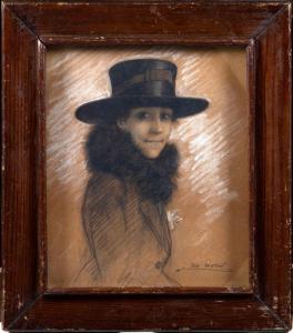 FONTAN Léo 1884-1965,Jeune femme au chapeau,Osenat FR 2022-06-19