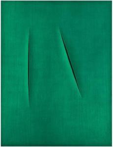 FONTANA Lucio 1899-1968,Double Slice on Green,1959,Bloomsbury New York US 2008-12-17