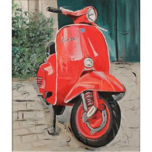 FONTANA MICHELE 1965,Vespa rossa,Galleria Sarno IT 2023-03-15