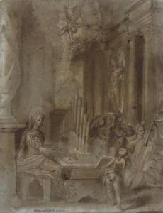 FONTANA Prospero 1512-1597,Sainte Cécile jouant de l'orgue,Baron Ribeyre & Associés FR 2013-04-12