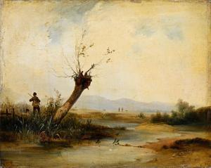 FONVILLE Nicolas Victor 1805-1856,. Scène de chasse à l'affût.,1833,Coutau-Begarie FR 2023-03-29
