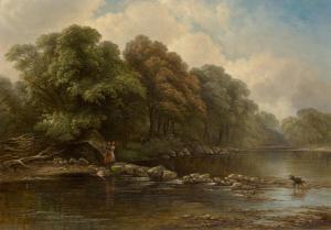 FOOT Frederick,River landscape, with a female figure carrying a c,19th century,Rosebery's 2024-02-27